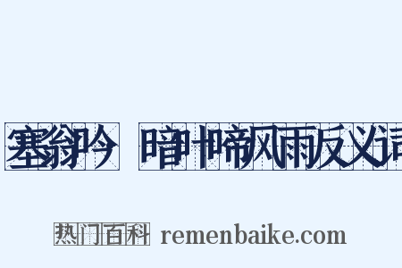 塞翁吟·暗叶啼风雨反义词是什么意思的图片